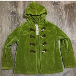 Gymboree Green Toggle Coat with Hood, 7-8 yo